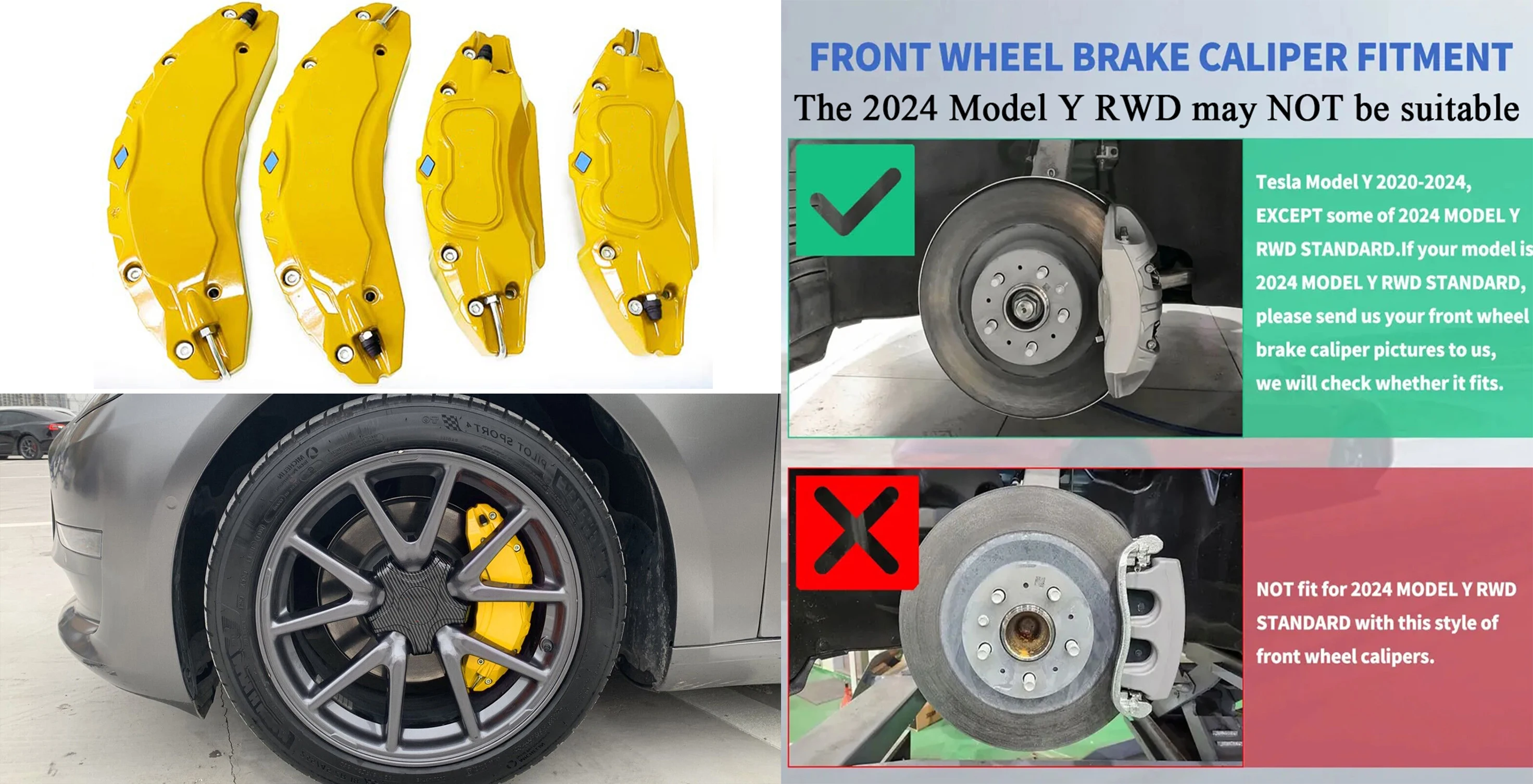 テスラ モデルY 2020 2021 2022 2023 2024用ブレーキキャリパーカバー