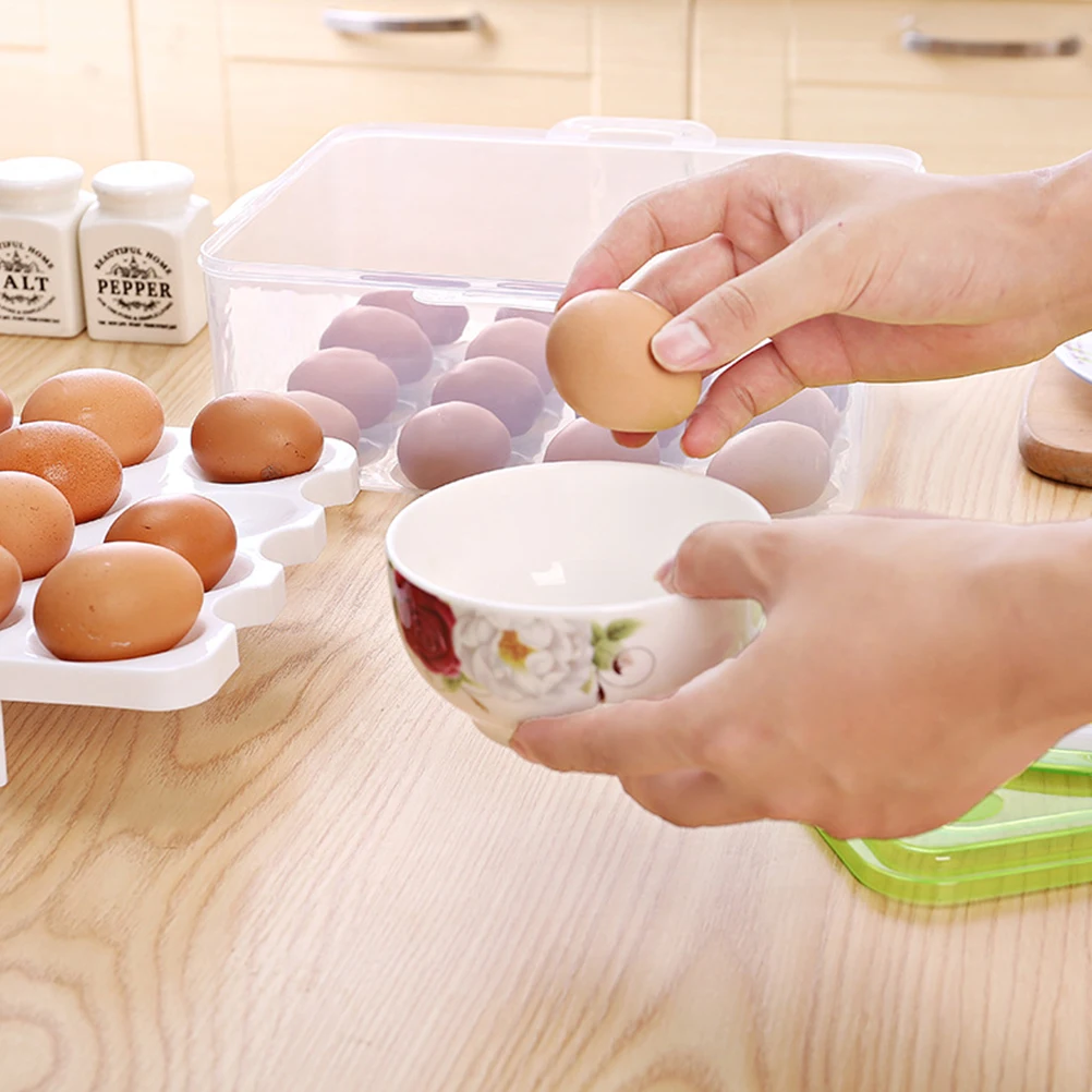 

1Pcs Fresh Box Double Layer Egg Storage Container 24 Grids for Refrigerator Keep Eggs Safe and Organized Strong PP Build