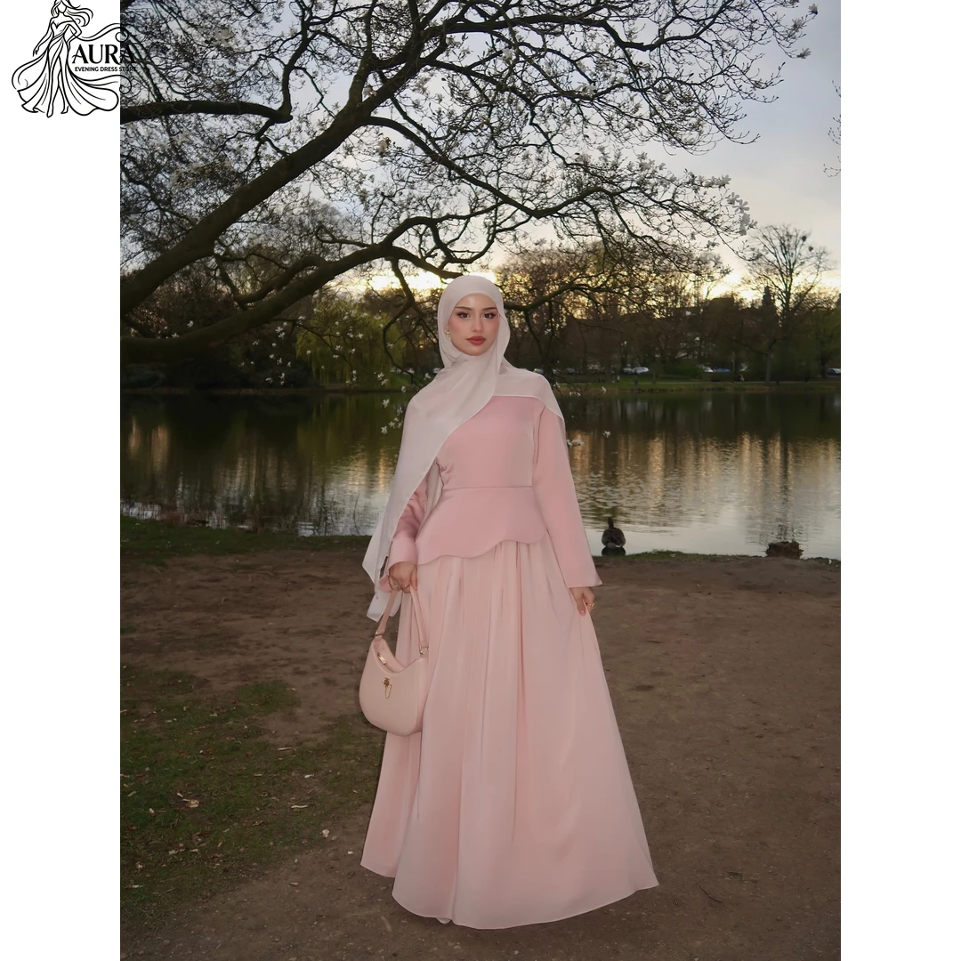 Aura Elegant Satin Prom & Wedding Reception Dress