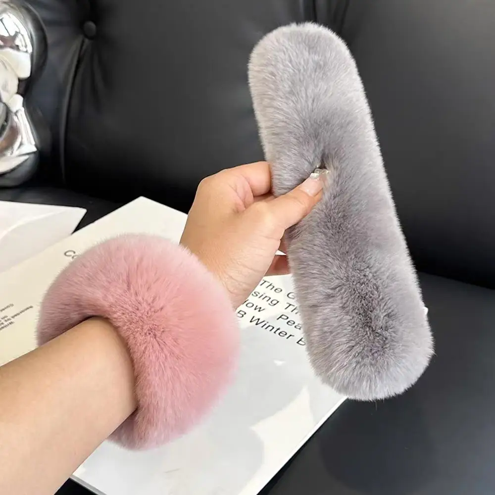 

Модельер Складные грелки из натурального кроличьего меха Осень-зима Женский браслет Рукава ручной работы Манжеты Новые ленты для волос для девочек