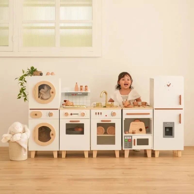 

Kitchen Toys Wooden Cooking Combination Set Kindergarten Early Education Doll Home