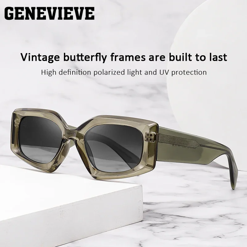 

GENEVIEVE Personalized Fashion Simple Small Frame Design Sunglasses UV Protection Polarized Sunglasses Customizable Prescription