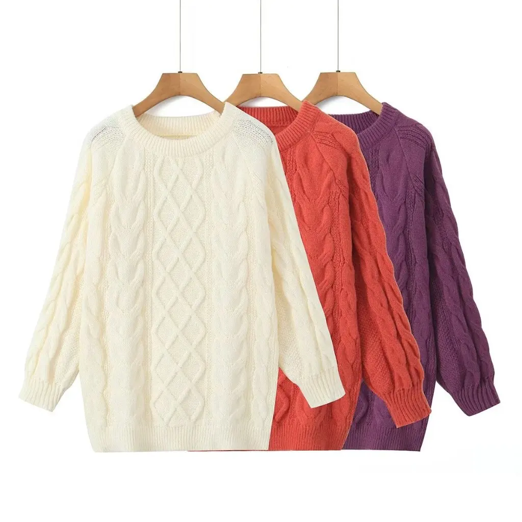 

Autumn Fashion Vintage Twist Pullover Long Sleeve Women's Sweater Style C54027