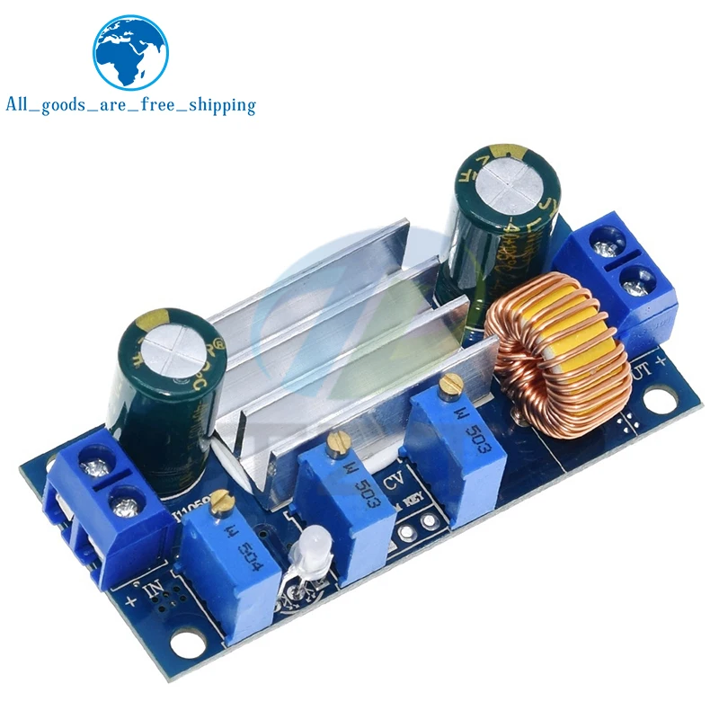 TZT Automatic Protection! 5A Max DC-DC XL4015 Step Down Buck Power Supply Module Adjustable CC/CV Lithium Charge Board