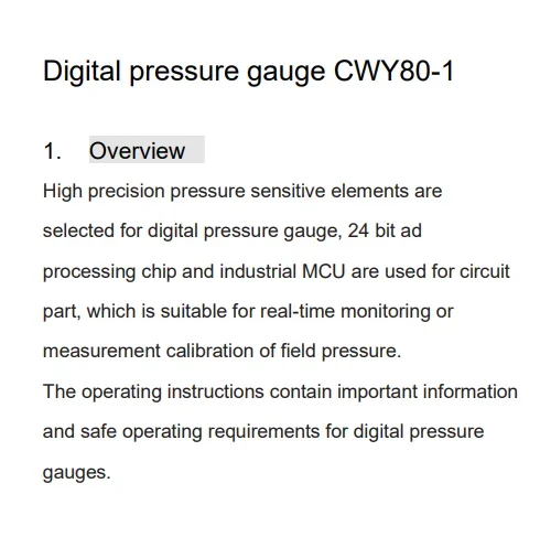 Digitales Manometer 1% Genauigkeit