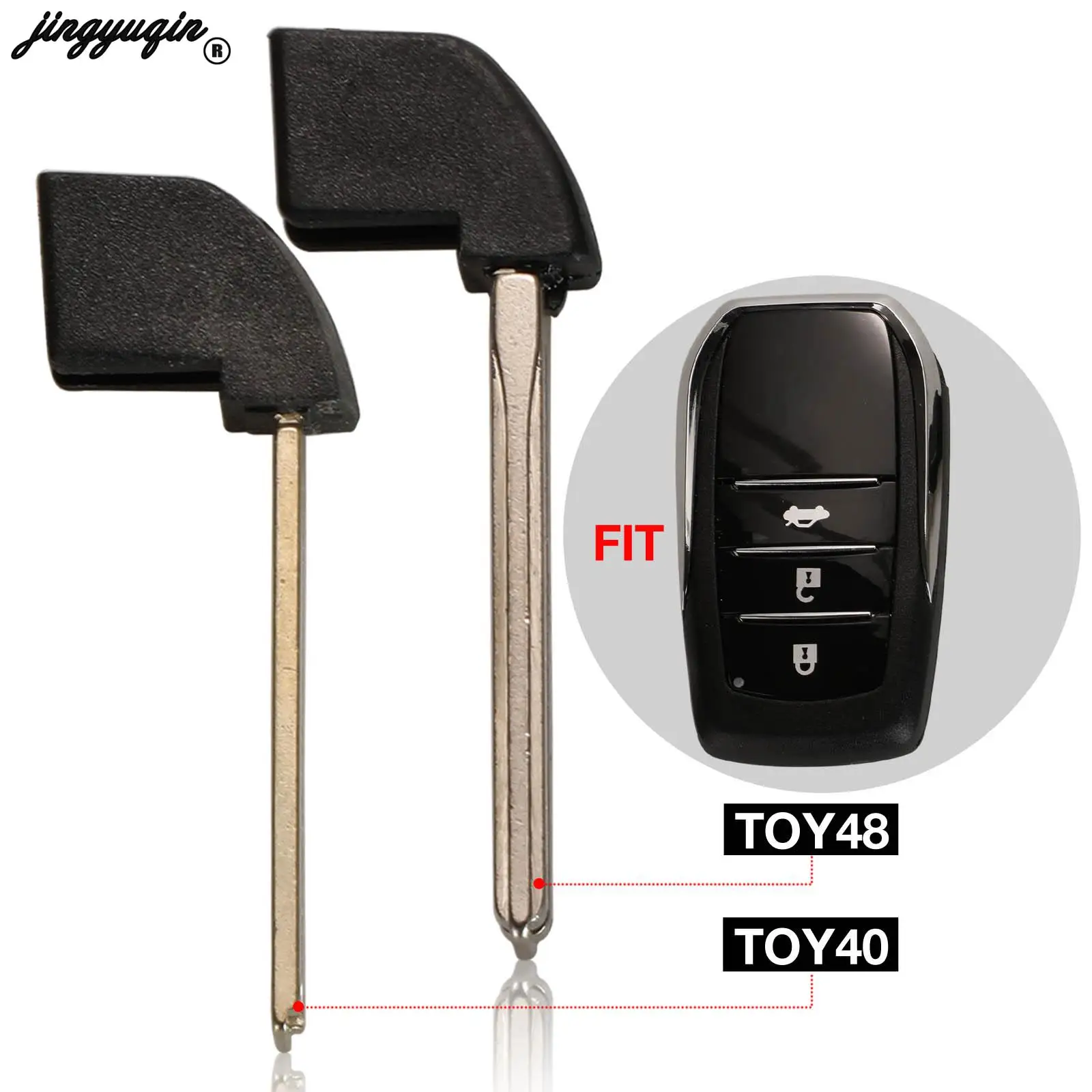 jingyuqin For Toyota Highlander Land Cruiser RAV4 Car Key Fob Uncut Yoy40 Toy48 Blade New Smart Remote Key Lnsert Blank