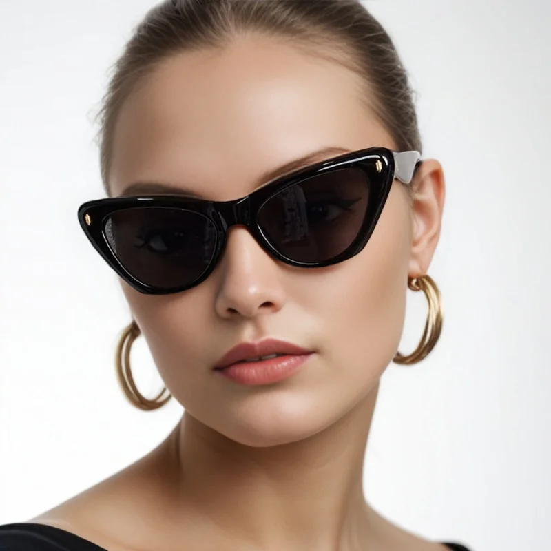 Neue Ankunft Cat Eye Sonnenbrille Frauen Oval Gläser Vintage Marke Elliptischen Quadratischen Sonnenbrille für Weibliche Shades Weibliche Brillen