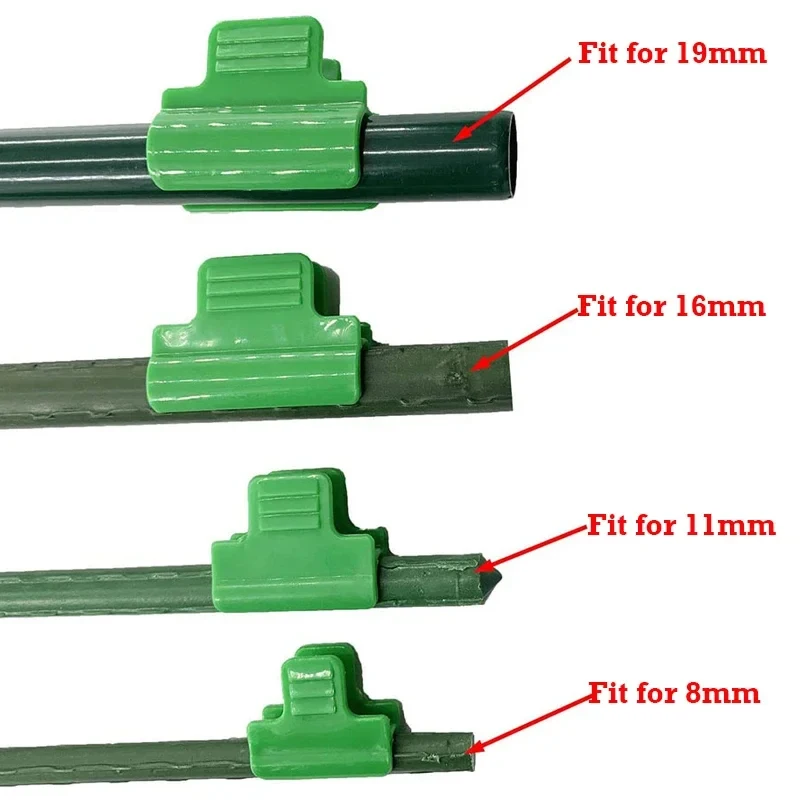 100Pcs 8/11/16/19mm Greenhouse Film Fixing Clamps Plastic Clips Garden Plant Support Gardening Planting Tool Accessories