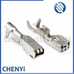 50 Pcs 2.8mm female Wire Crimp Brass tin plating Terminal Cable Splice Pins 968075-2 1355950-2 968678-2 For connector plug