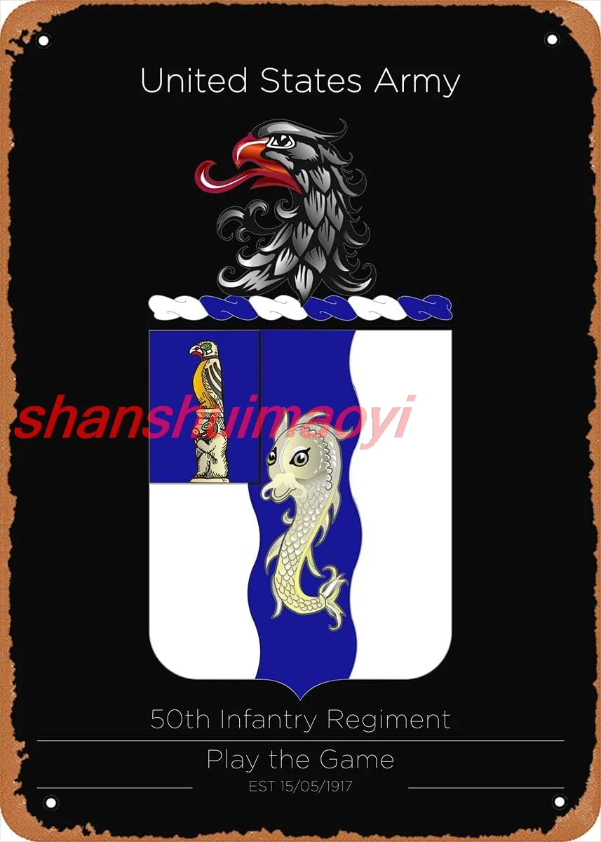 50th Infantry Regiment Us Military Units Retro Vintage Decorative Metal Tin Sign 8x12 Inch 1pc shanshui sign