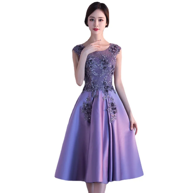 2025 New Spring Women's New High Quality Luxury Banquet Evening Dress Fashion Host Slimming Tailored Performance Dress