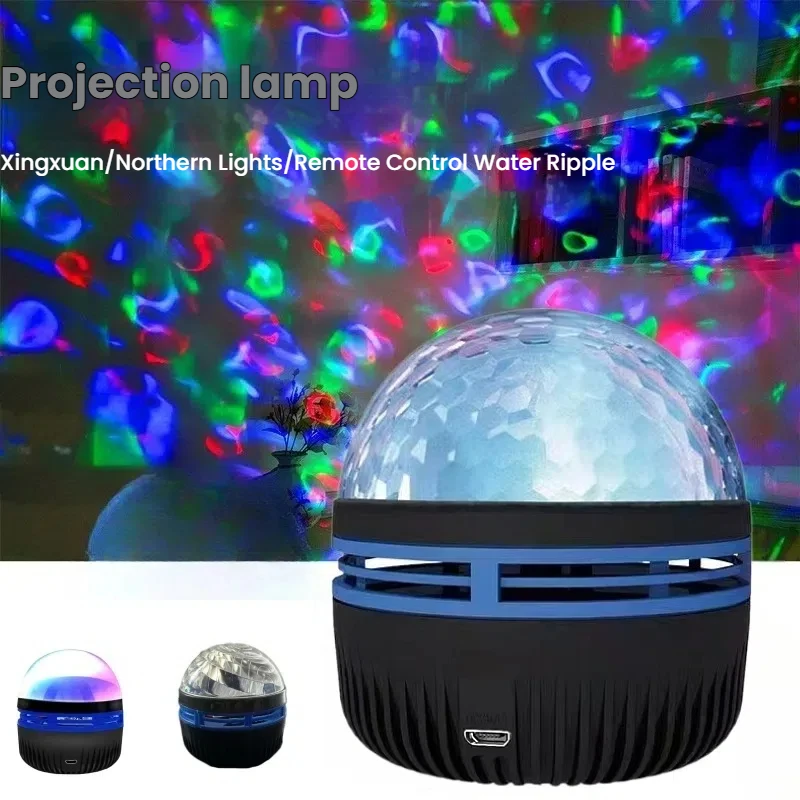 

LED projection lamp USB rechargeable children's night light for use remote control color change Christmas birthday party