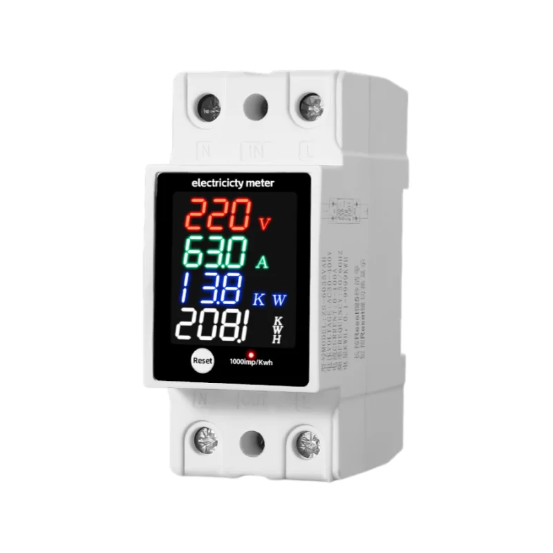 DIN-Rail Multifunction Digital Power Meter (Voltage, Current, Power, Energy) – AC 50–400V