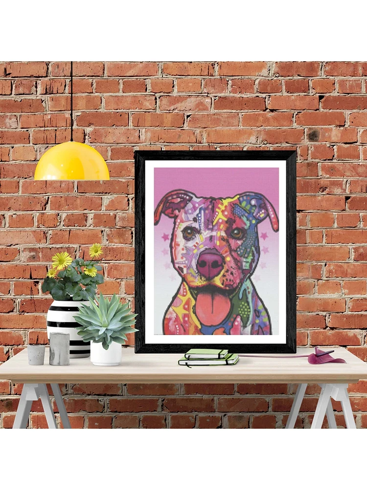 Mosaic Diamond DIY 5D Diamond Painting Cherish The Pitbull Full Square Diamond Round Cross Stitch Home Decoration Birthday Gift