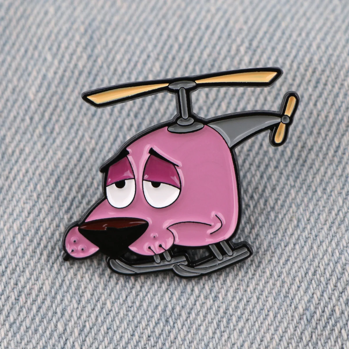 Cute Cartoon Courage Cowardly Dog Enamel Brooch Creative Animal Pink Lapel Pin Badge Backpack Clothing Hat Accessories Gift