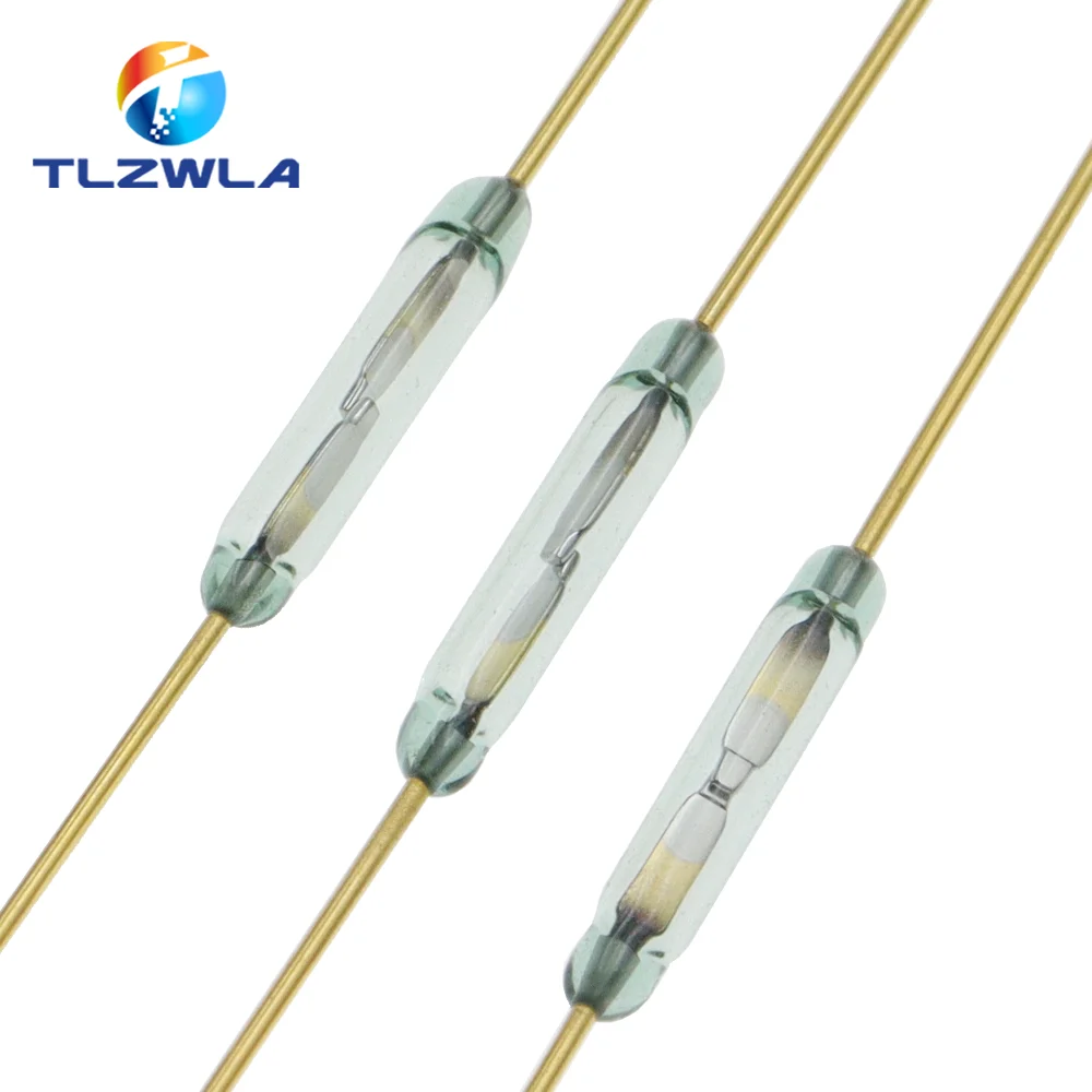 10PCS MKA10110 Reed Switch 1.8X10MM Magnetic Control Switch Green Glass Reed Switches Glass Normally Open NO Contact For Sensors