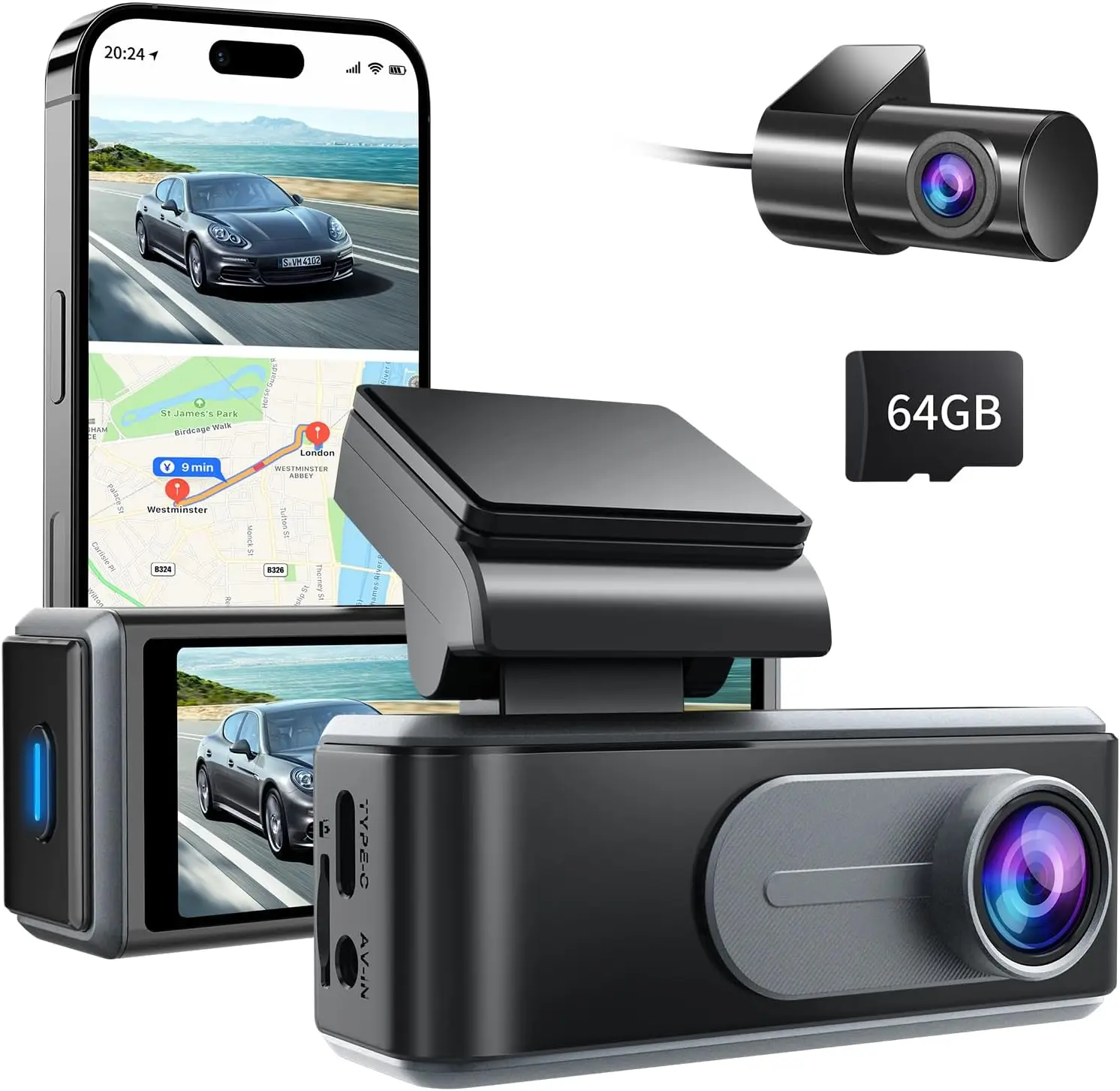 4K Dual Dash Cam Wi…