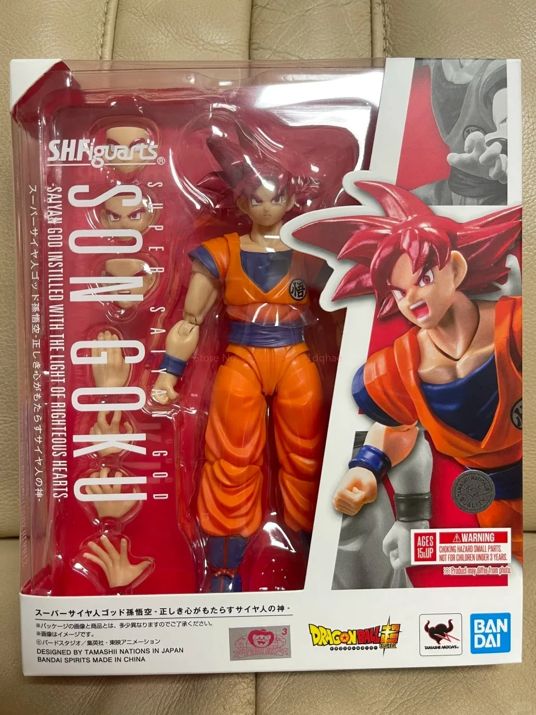 

В наличии Bandai Original Dragon Ball Sh Figuarts Shf Son Goku Saiyan God, вставной со светом, Righteous Hearts, экшн-подарок