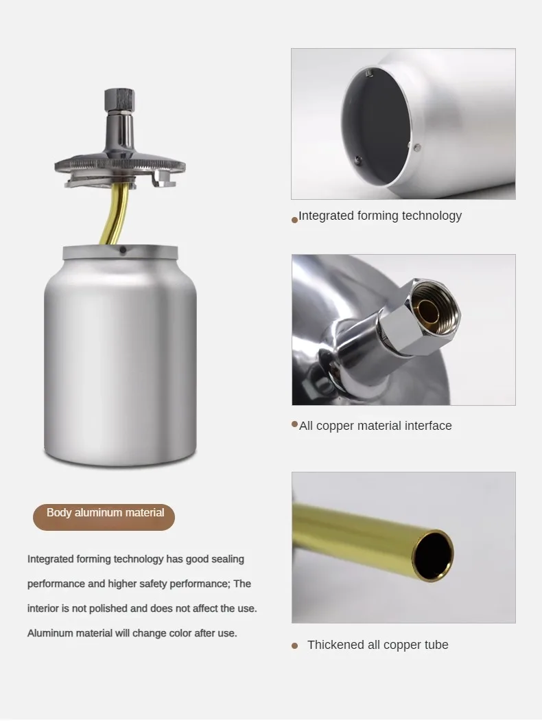 Imagem -02 - Alumínio Pistola de Pulverização de Cobre Upper Pot Lower Pot Paint Cup Parts Boutique Integrated Molding W71 W101 W-77 Aço Inoxidável