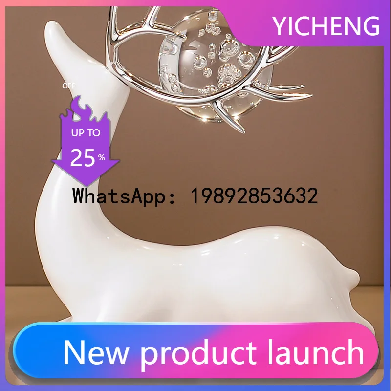 

QQ Deer living room decor wine cabinet tv display cabinet high-end art ornament