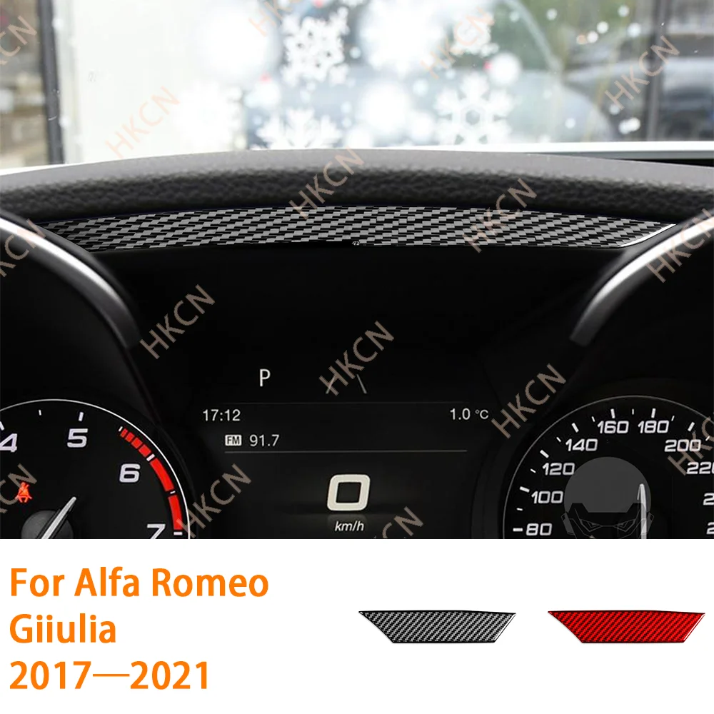 For Alfa Romeo-Giulia 2017-2021 Soft Carbon Fiber Speedometer Cover Car Interior Retrofit Accessories Sticker