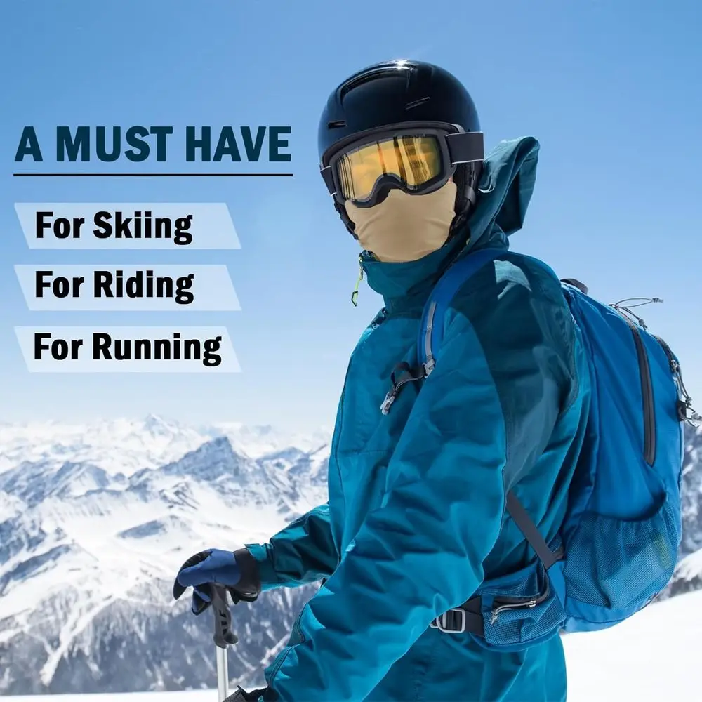 GoxRunx Winter-Halsmanschette, wärmer, weiche Fleece-Gesichtsbedeckung, winddicht, Gesichtsschal für kaltes Wetter, zum Skifahren, Wandern, Männer und Frauen