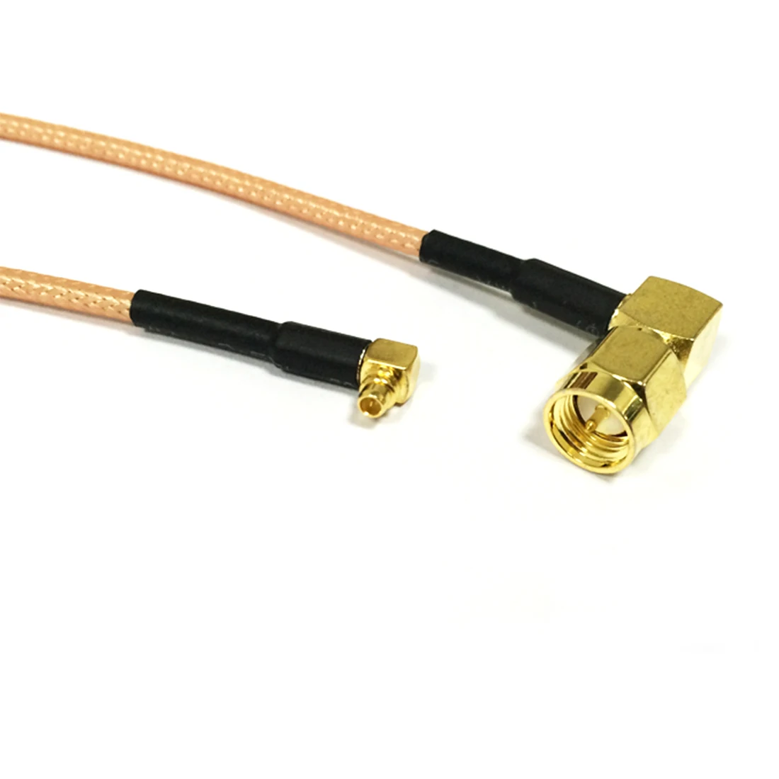 Ângulo direito masculino do cabo coaxial sma do modem para o conector rg316 do ângulo direito da tomada de mmcx trança 15cm de 6 polegadas