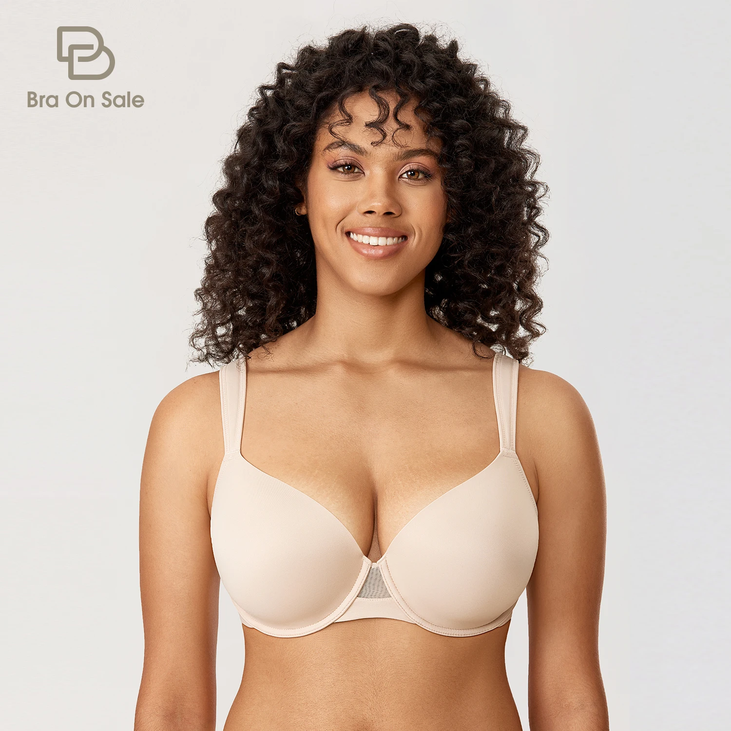 Women\'s Plus Size Seamless T Shirt Bra Full Coverage Underwire Lightly Padded