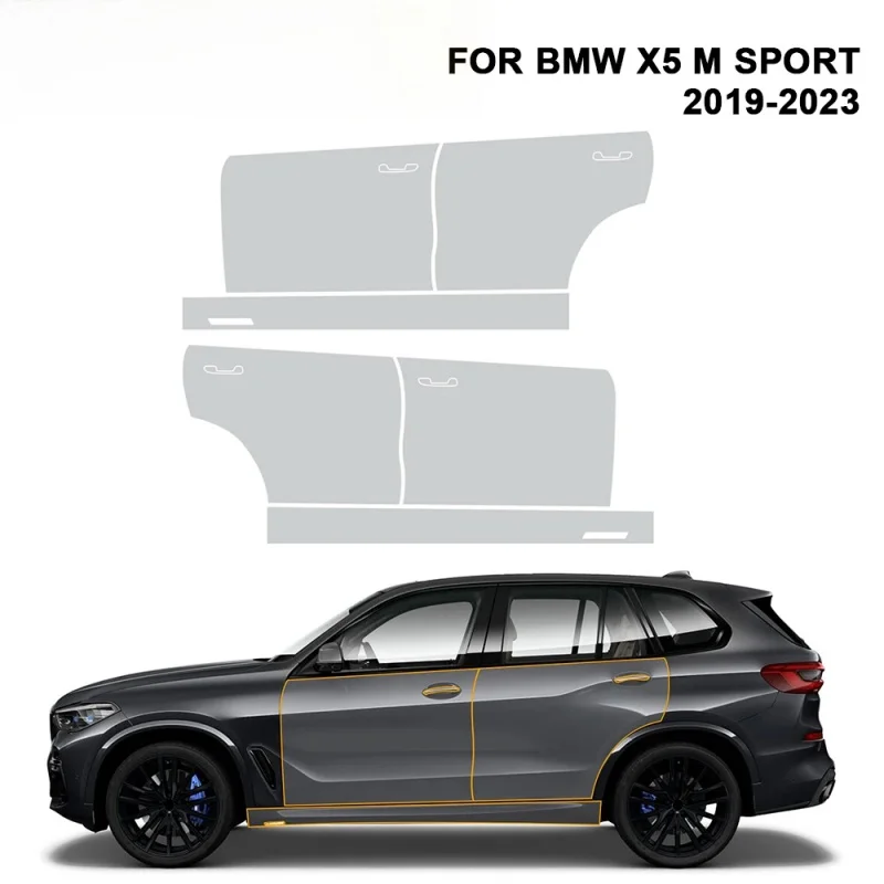 For BMW X5 G05 M Sport 2019-2023 TPU anti-collision pre cut protection trim strip car engine door Fender rear car body sticker