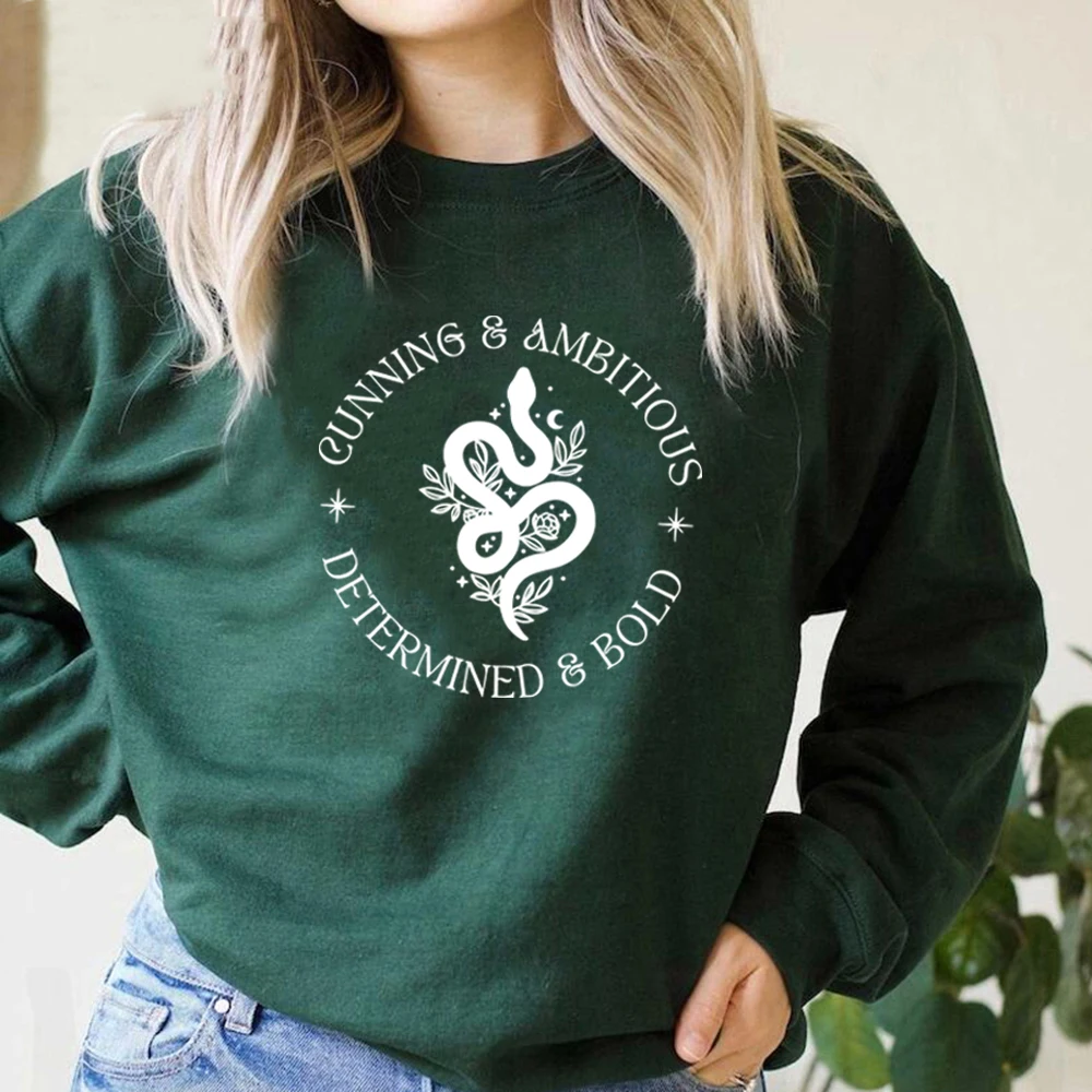 Wizard Snake House Sweatshirt Draco Bookish Hoodie Unisex Crewneck Sweatshirts Long Sleeve Casual Pullover Streetwear Women Top