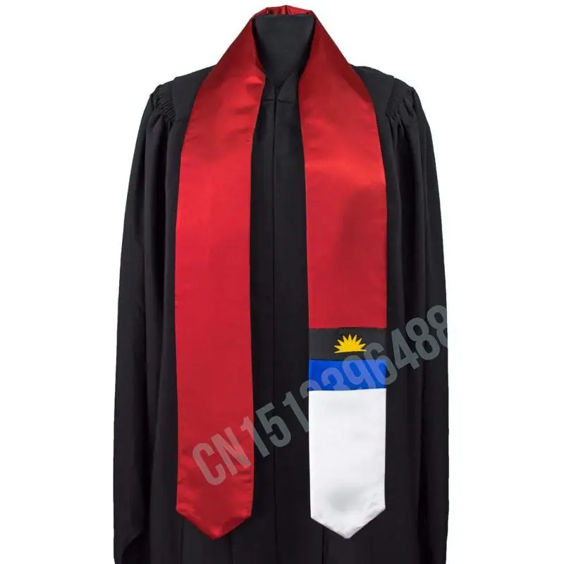 Antigua Flag Scarf Top Print Graduation Sash Stole International Study Abroad Adult Unisex Party Accessory