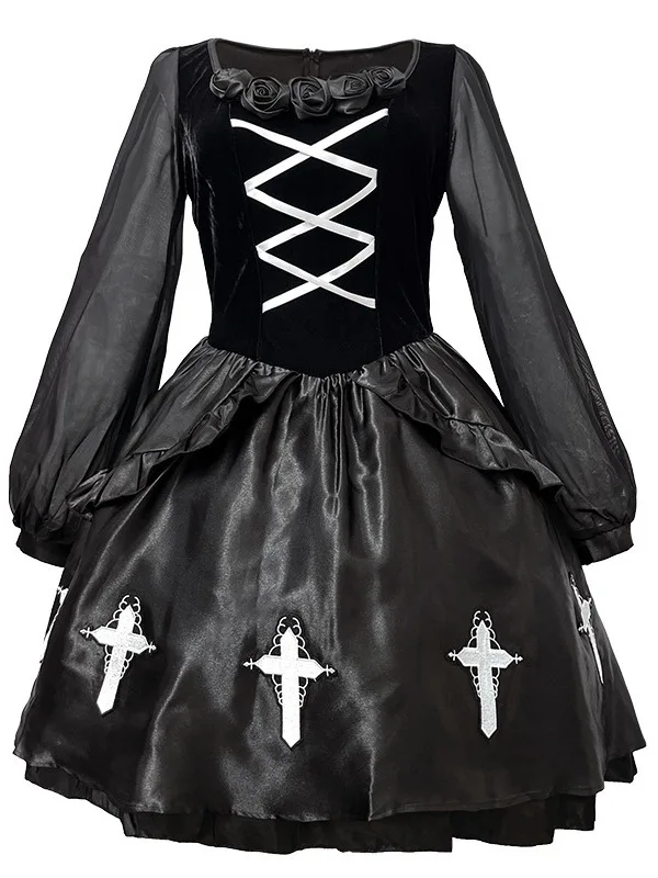 Gothic Sle Halloween Kostuum Bruid k Thema Kleine Duivel Heks Dameskleding Set Student School orm