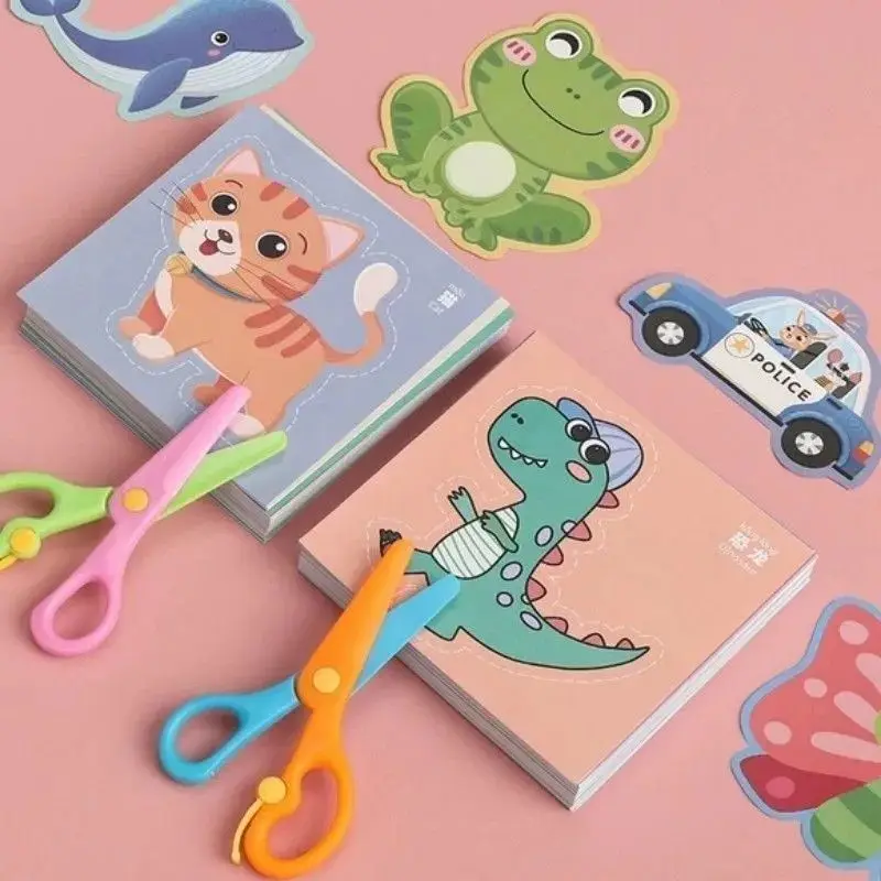 90Pcs Fun Paper Cutting Set Paper Cutting Paper Art Creative Games Safe Scissors Art Creative Scissors