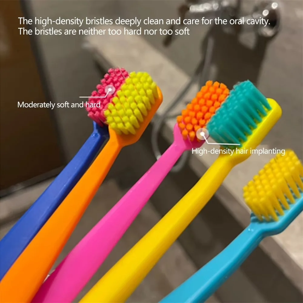 5pcs Tooth Care Toothbrush Colored Men Women Adult Household Tooth Brush Orthodontic Teeth Brush Oral Hygiene for Sensitive Gum