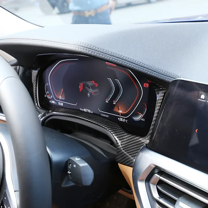 لوحة تحكم مركزية من ألياف الكربون ABS ، ملصقات إطار الشاشة ، إكسسوارات السيارة ، سلسلة BMW 3 ، G20 ، G28 ،-من