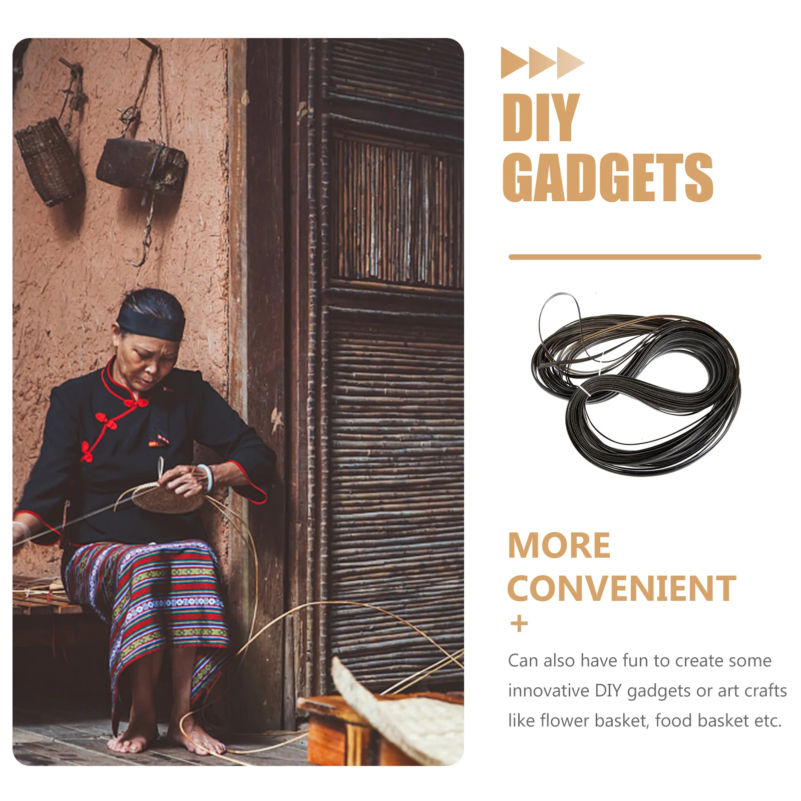 

1 Roll Durable Pe Imitation Plastic Rattan For Chair Diy Supplies Repair Kit niture Accessories Storage Box Material Wicker