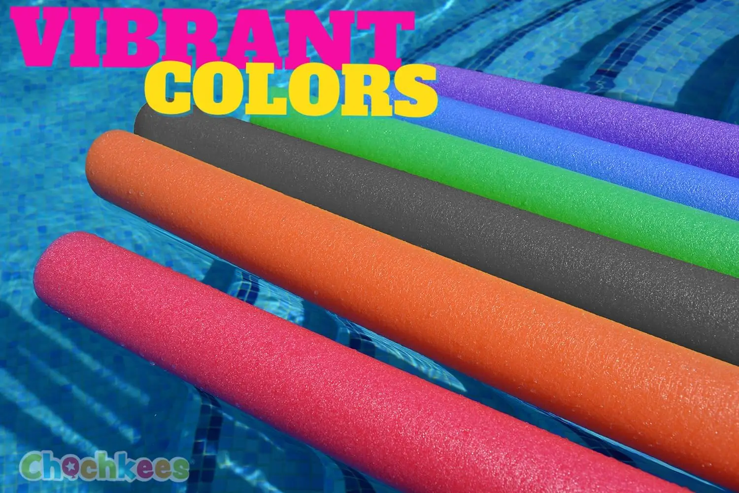 Pool Noodles 2-Pack 52 Inch Foam Tube for Floating, Hollow Design for Swimming Pool Fun with Bright Colors view 4