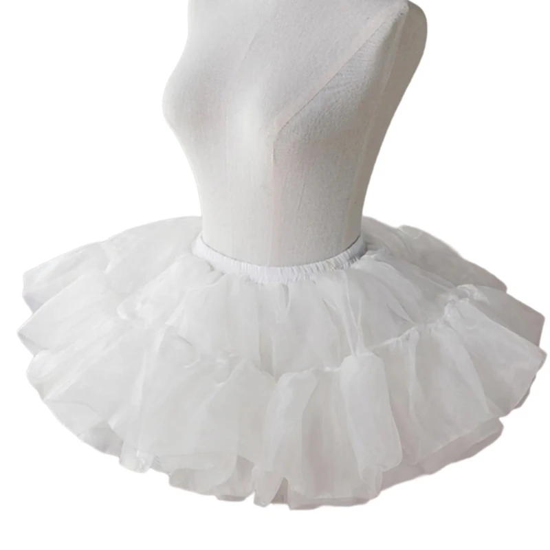 Feminino 1950s tutus tule petticoat 6 camada babados bolha inchado saia underskirt meia deslizamento vestido para festa