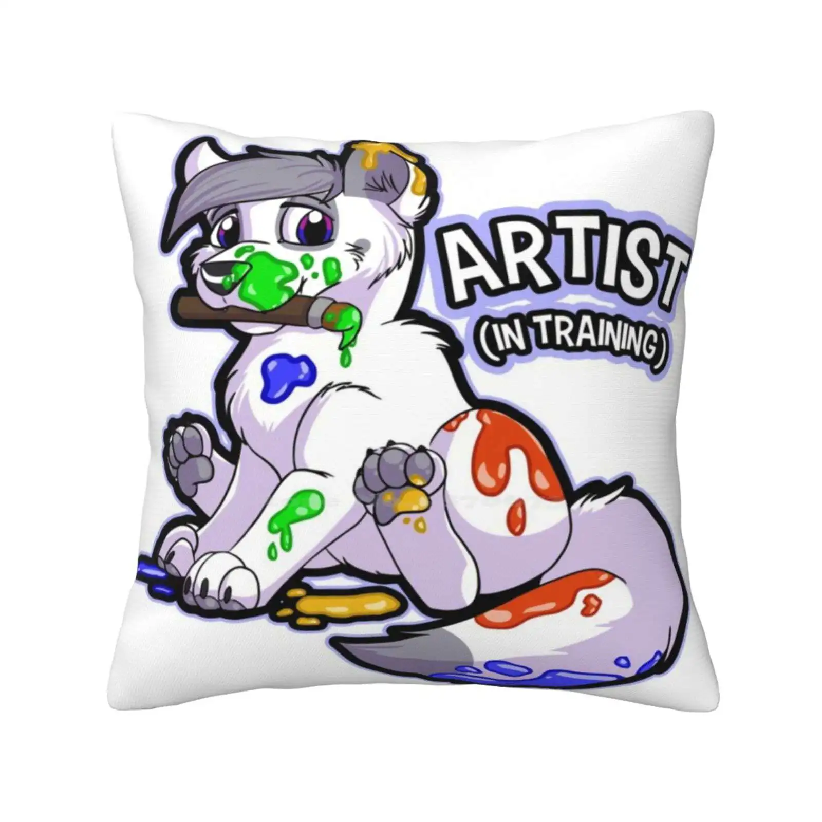 Artist ( In Training ) Home Sofa Car Waist Throw Pillowcase Fursuit Fandom Furries Furrys Kibaswiftpaw Moonwear Adezu Artist