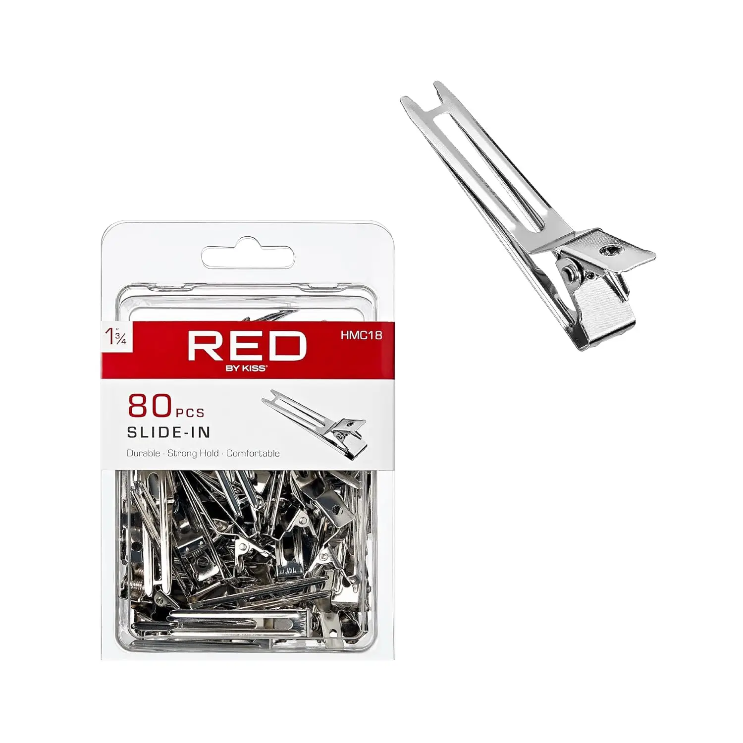 

80Pcs 1.75" Slide-In Hair Clips, Durable Metal Curl Setting Clips for Hairdressing, Sectioning & Retwisting, Rust-Free Hair Pins for Dreads, Dreadlocks & Twist Styles