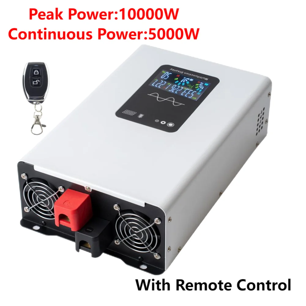 10000W 12000WPure Sinus Omvormer 12V 24V 48V 60V Naar AC 220V 120V Zonne-energie Auto 10KW Omvormer 50HZ 60HZ Voltage Converter
