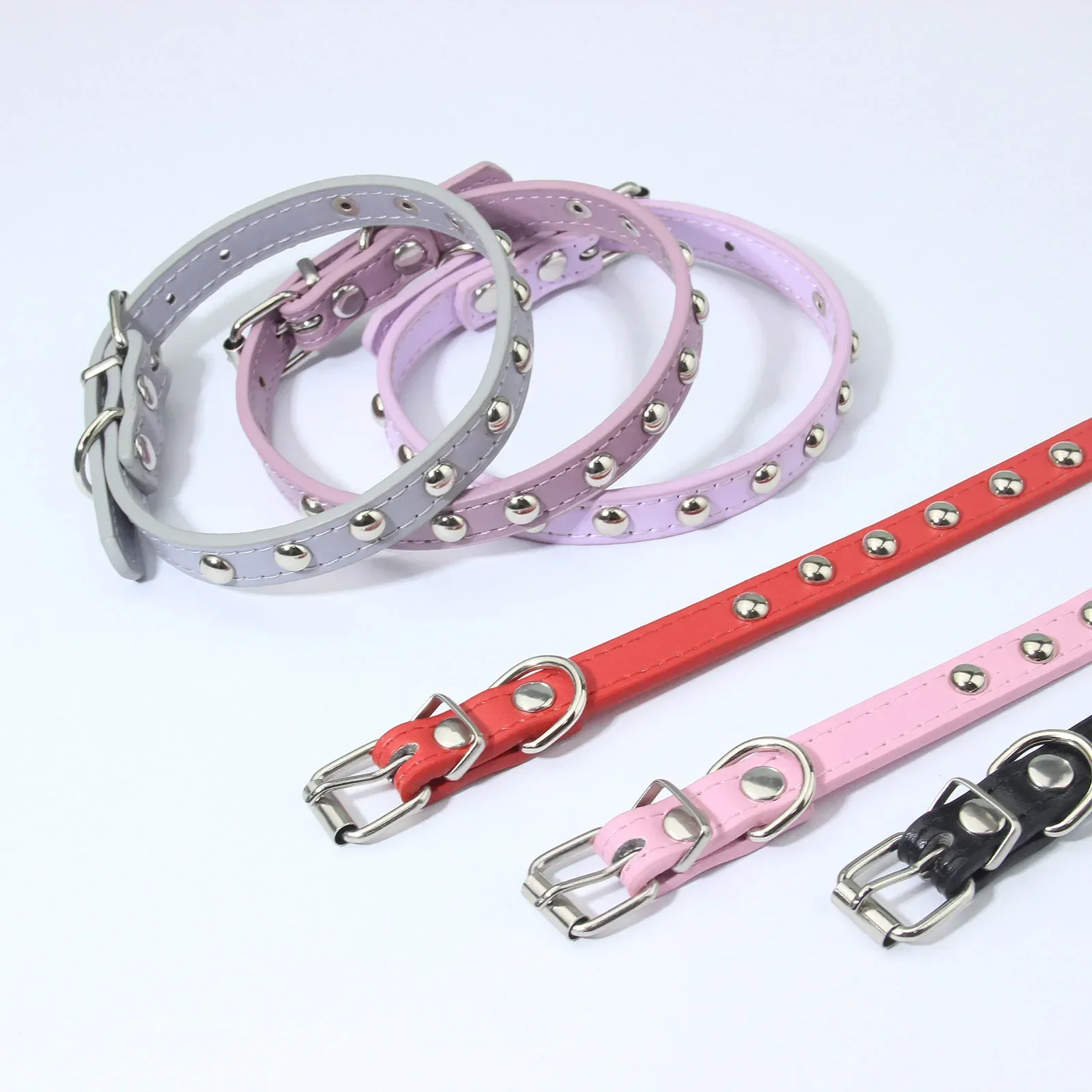 Rivets Anti-Bite Leather Dog Cat Collars Pu For Small Medium Large Dogs Pet Collar Pet Products Kitten Puppy Neck Strap