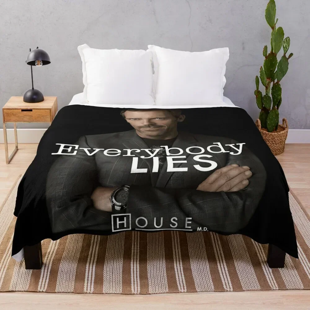 

House TV Show Everybody Lies Throw Blanket Multi Use Warm Blanket for Living Room Bedroom