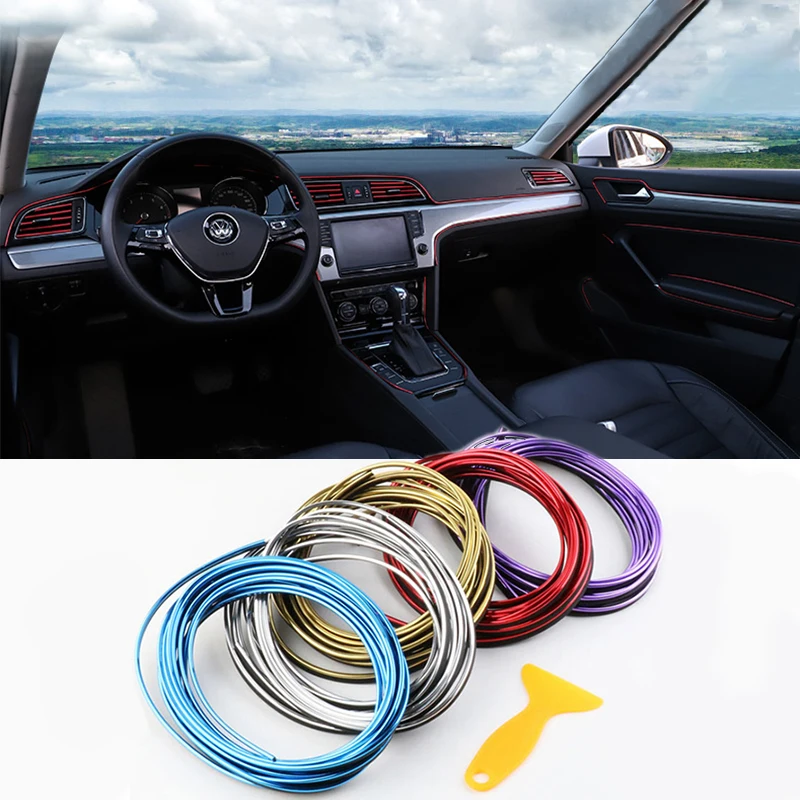 Car Moulding Decoration Flexible Strip Interior Auto Moulding Car Cover Trim Tape Car Interior Decoration Strip Car Accessories