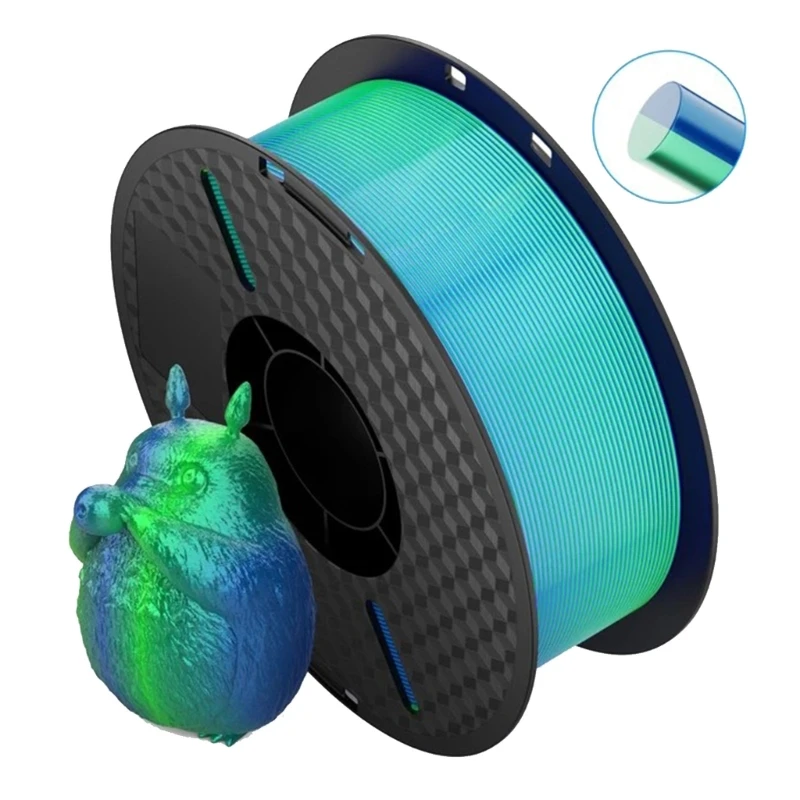 

1pc 3D Printer 1.75mmFilament Two/Tri Color 1000g Silk Filaments HighHeat Resistance ForFDM For Bambu Lab P1P X1 Printers