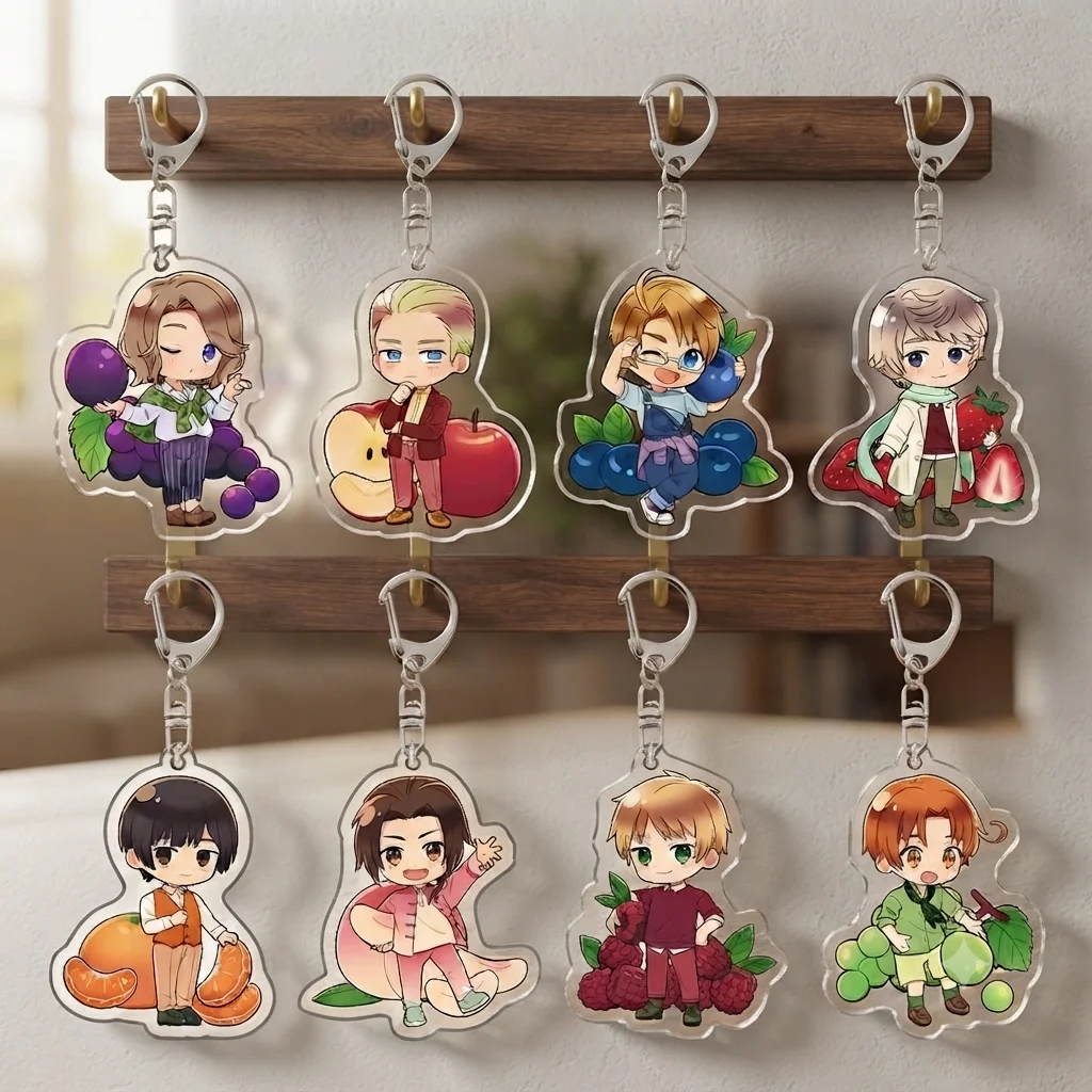 Hetalia World Stars Acrylic Keychain Balletcore Style Anime Figure, Cute Ballet Inspired Costume Desk Display Collectible Gift