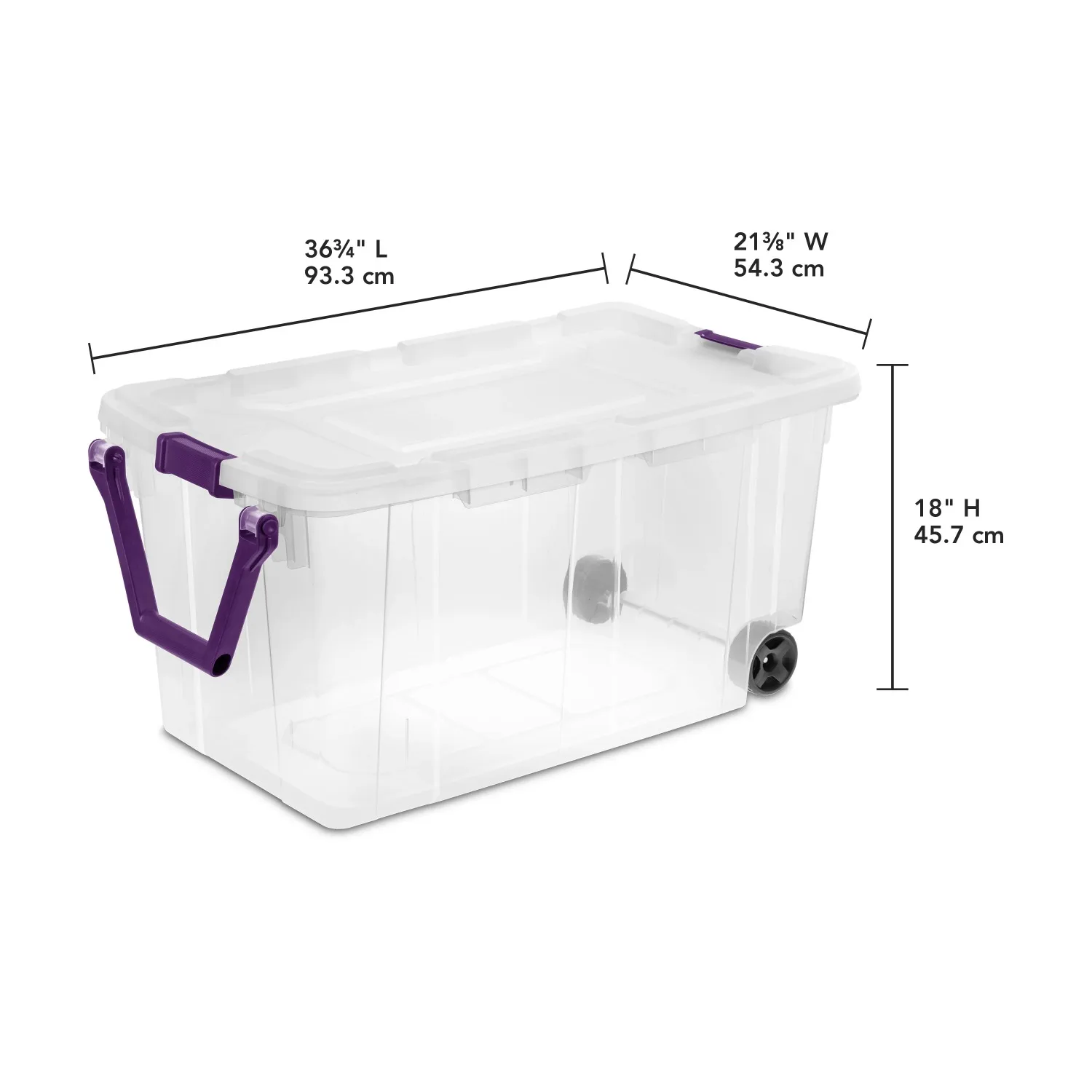 Sterilite 160 Qt. Wheeled Storage Box Plastic, Sweet Plum, Set of 2