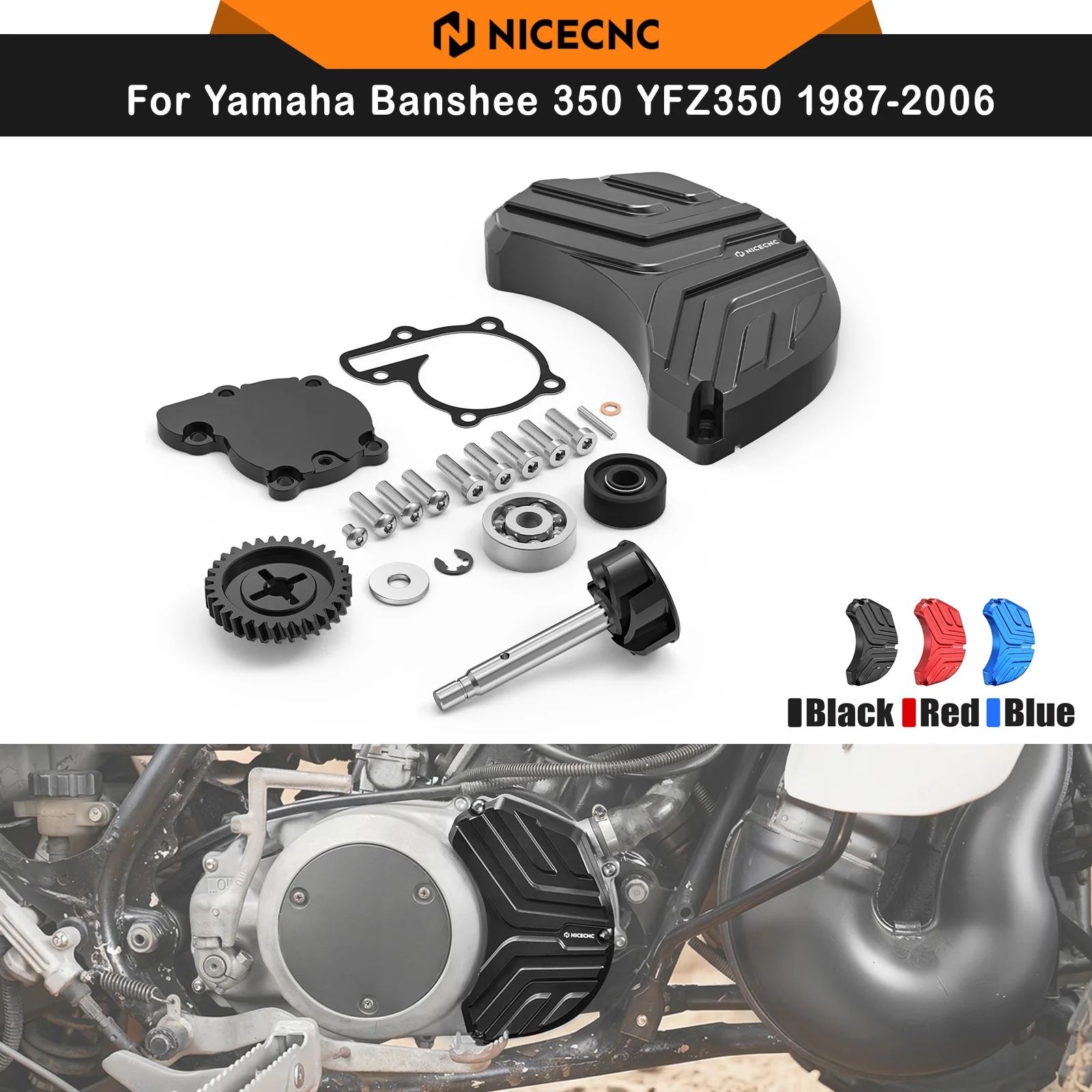 

NICECNC For Yamaha Banshee 350 YFZ350 1987-2006 Water bump Kit Replaces 4L0-12450-01-00 Custom Cover Included ATV Accessories