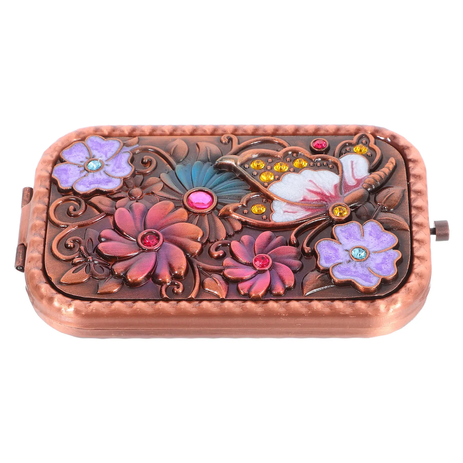 1 pezzo specchio per trucco pieghevole mini specchio portatile doppio lato design vintage riflessione chiara per regalo donna rosa