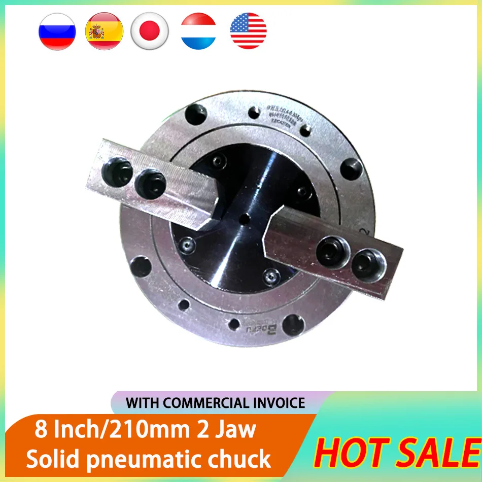 

Solid 2-jaw Pneumatic Chuck 8 Inch 210mm KS08-2 For Air CNC Lathe Machine Tool Rotating Power Chuck Fixture Complete Set